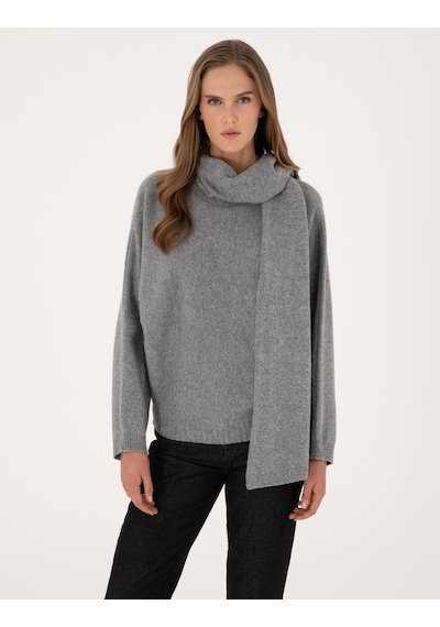 Pierre Cardin Kadın Gri Melanj Kazak /triko 50311855-vr086 Gri Melanj