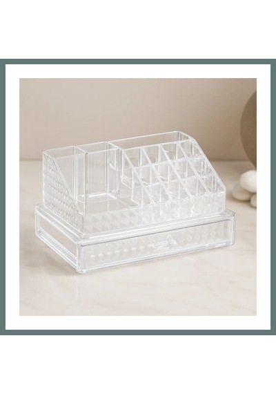 Ventra Tek Çekmeceli 16 Bölmeli Şeffaf Makyaj Ve Takı Organizeri 23.3x13.5x11.5 Cm Ventra