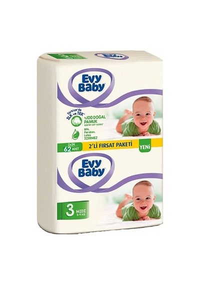 Bebek Bezi 3 Midi 62 Adet 3 Bebek Bezi 3 Midi 62 Adet 3