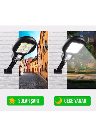 48 Ledli Cl-182-6 Sensörlü Mini Sokak Lambası Solar Güneş Enerjil