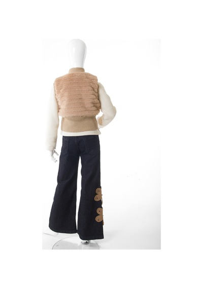 Xo Kids Kız Çocuk Folarlı 3lu Alt Üst Takım 7-14 Yaş 3907-4907 Bej