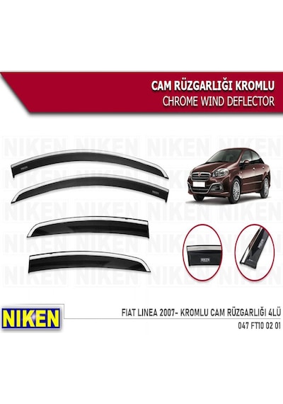 Cam Rüzgarlığı Niken Kromlu Fiat Linea 2007 Sonrası 4lü