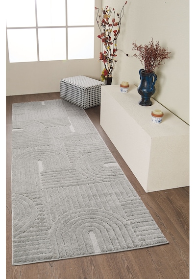Mariesse Home Elit Bukleli Yumuşak Koridor Kesme Yolluk Dokuma Makine Halısı Yb0691b Gri