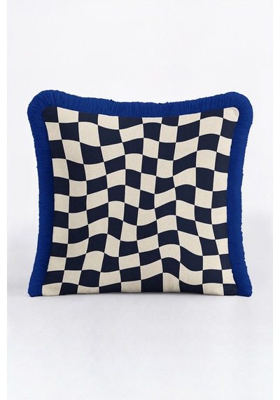 Damalı Geometrik Şık Saçaklı Yastık Kılıfı-dalgalı Kare Retro Krem Lacivert Püsküllü Kırlent Kılıfı Derin Esinti Mira Damalı Geometrik Şık Saçaklı Yastık Kılıfı-dalgalı Kare Retro Krem Lacivert Püsküllü Kırlent Kılıfı Derin Esinti Mira