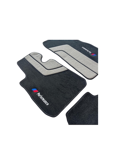 Oto Halı Paspas Seti Bmw 3 E92 2006 2013 Uyumlu Sport Kaymaz & Şık Tasarım - Gri-siyah