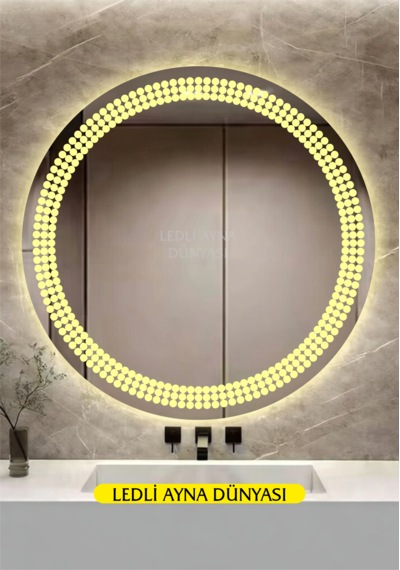 70 Cm Günışığı Banyo Duvar Antre Makyaj Ledli Ayna Beyaz - Gümüş