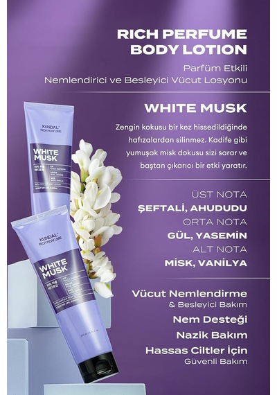 Parfüm Etkili Nemlendirici&besleyici Vücut Losyonu Rich Perfume Body Lotion 200ml White Musk