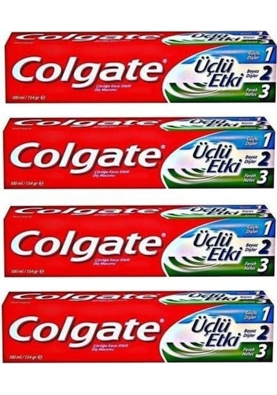Colgate Üçlü Etki Çürüklere Karşı Koruma Diş Macunu 100 ML x 4