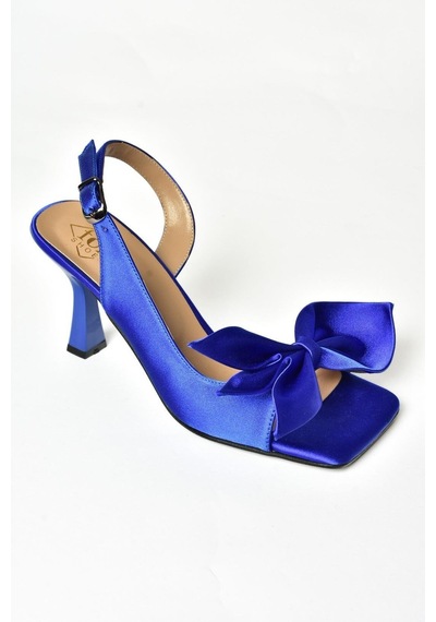 Fox Shoesk749384904 Saks Mavi Kumaş Kadın Topuklu Ayakkabı Saks Mavi