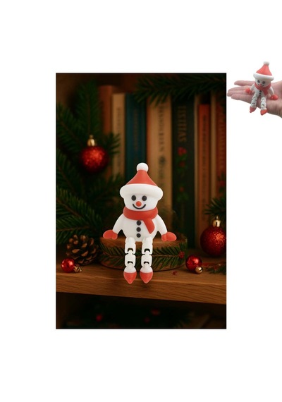Özel 3d Baskı Dekoratif Süs Vb. Küçük Kardan Adam Eklemli Kardan Adam Ebat: 11 Cm X 7,5 Cm 1 Adet Tek Ebat