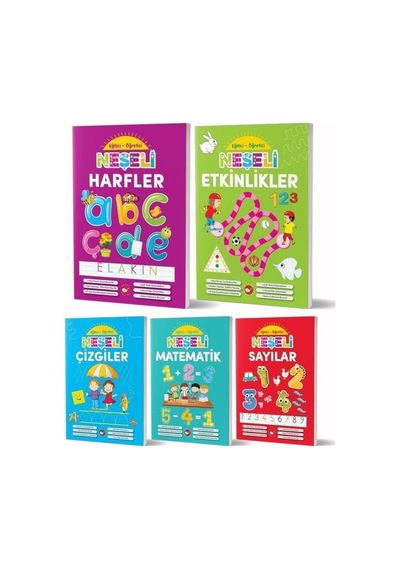 Okul Öncesi Eğitici Öğretici Neşeli Etkinlikler Seti - 5 Kitap Takım- Beyaz Balina Yayınları