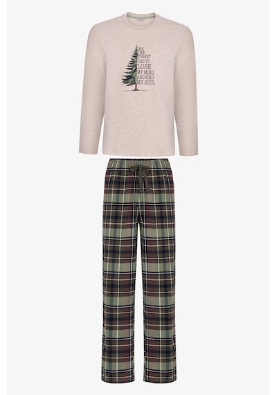 Penti Erkek Pine Forest Ekoseli Pantolon Uzun Kollu Pijama Takımı Çok Renkli