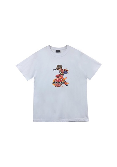 Bakugan Anime Baskılı Tshirt Beyaz