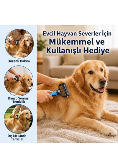 Kıtık Açıcı Tarak Kedi Köpek Tüy Topak Açıcı Paslanmaz Metal Dişli Kaymaz Saplı Evcil Hayvan Bakım Fırçası Uzun Kısa Tüylü