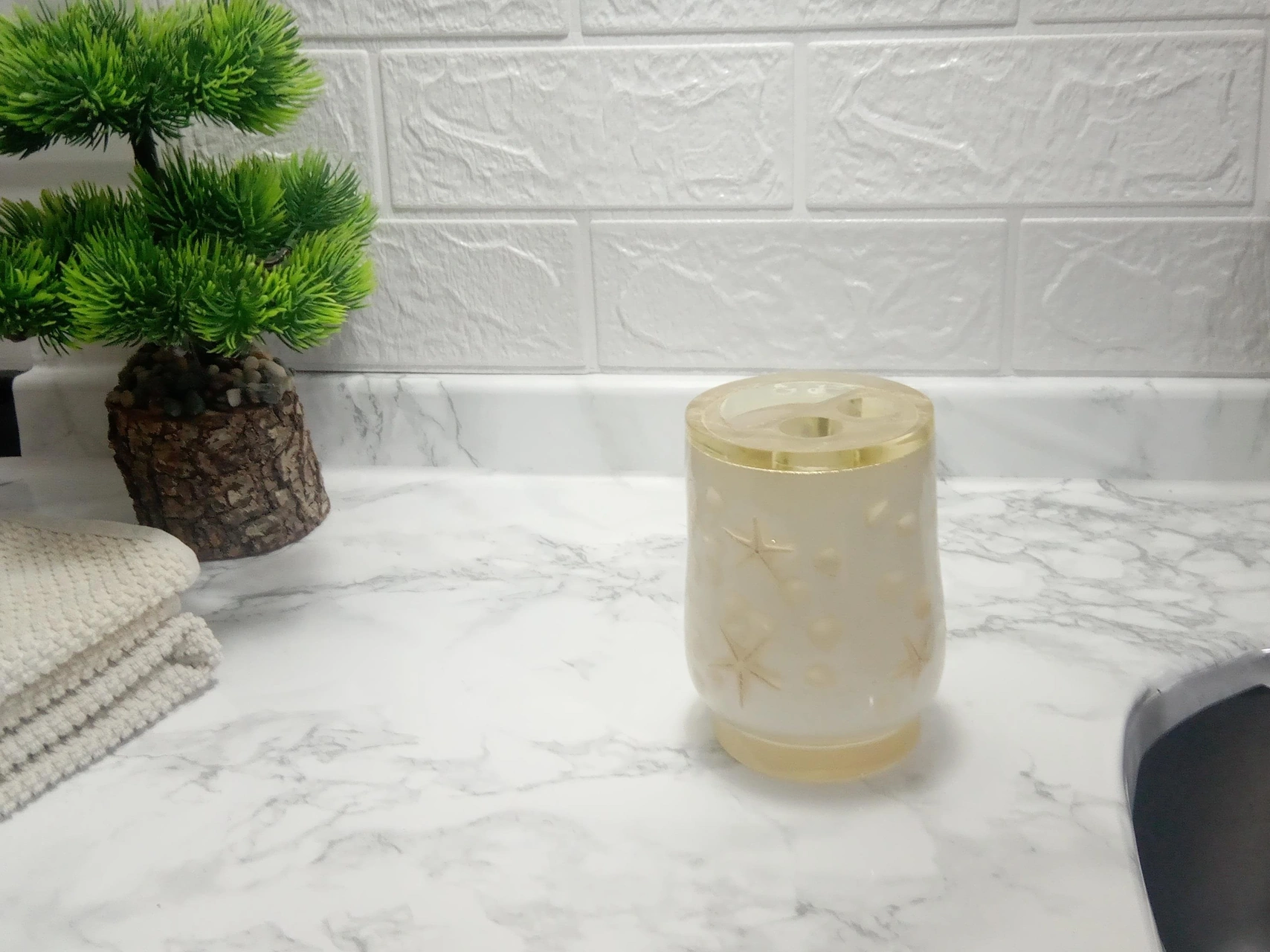 2 Adet Diş Fırçalık Deniz Yıldızı El Yapımı 400 Gr 7x7x10cm Banyo Seti Çok Renkli