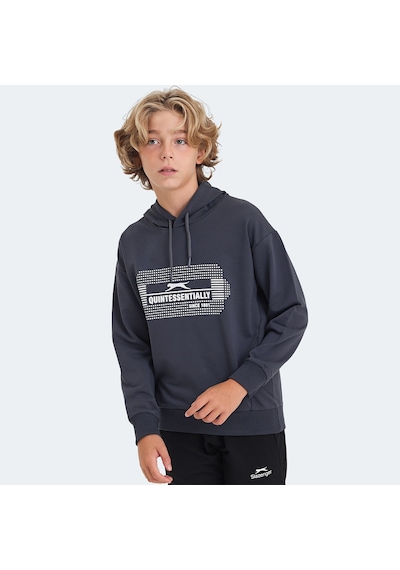 Slazenger LAYO Çocuk Kapüşonlu Koyu Gri Sweatshirt