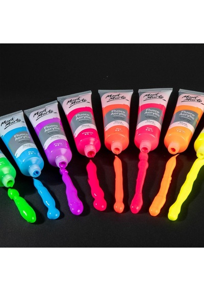 Fluoro Akrilik Boya Seti, 8 X 1 Oz 36 Ml Tüp, 8 Renk, Tuval, Kart, Kağıt Ve Ahşap Dahil Olmak Üzere Çoğu Yüzey Genel