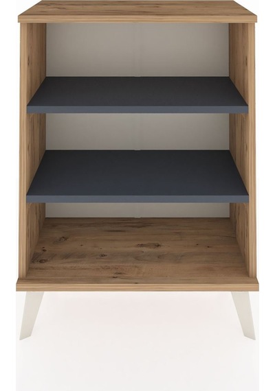 Arges Komodin 2 Raflı 2 Kapaklı 60x30x80 Çam-antrasit Atlas Çam
