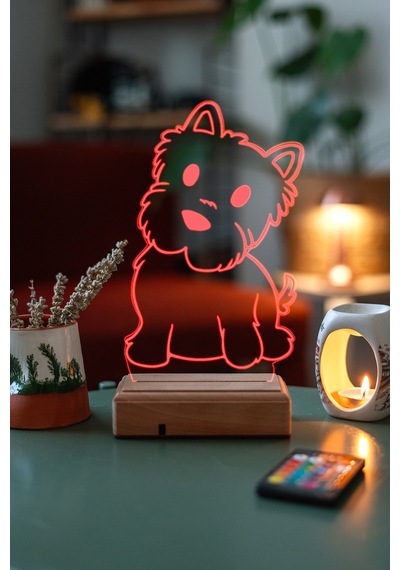 Kişiye Özel Şirin Köpek Masaüstü 3D Led Lamba