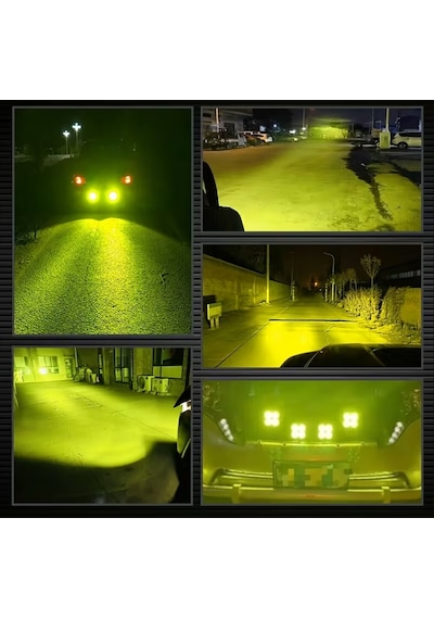 3 İnç 40w Kare Led Çalışma Ve Sis Lambası - 3500k Sarı Işık 4000lm / 4 Xhp50 Led