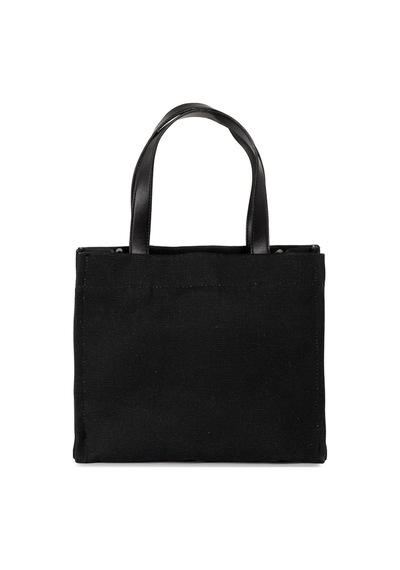 Siyah The Icone Bag Paris İşlemeli Tote Kadın Kol Çantası Ve Omuz Çantası Orta Boy Siyah