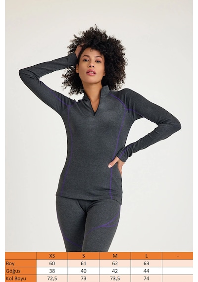 Scorp Thermo-fit Extreme Kadın Termal Takım İçlik Alt Üst Kayak İçliği Antrasit Siyah
