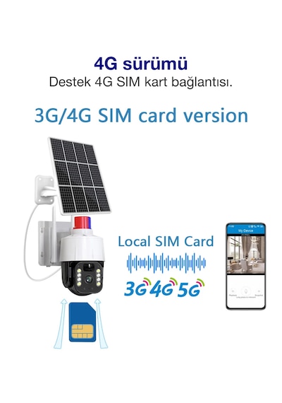 Ultratekno Cmr46 Güneş Panelli 4g+ Wi-fi 5mp Üvenlik Kamerası