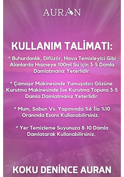 Auran Auran Amber + Lavanta + Pudra Esansiyel Uçucu Yağı 3 x 10 ML