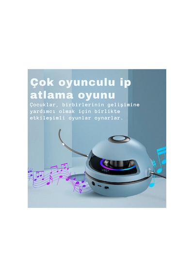 İp Atlama Makinesi Şarjlı Kumandalı Bluetooth Hoparlörlü 10 Kademeli Fitness İp Atlama Aleti