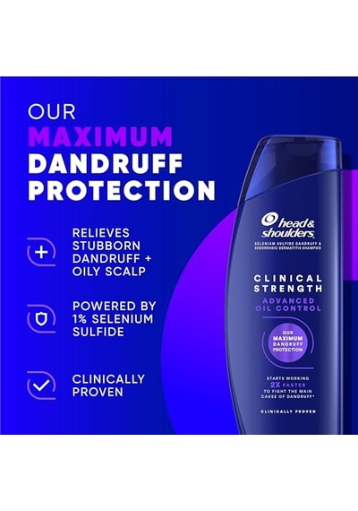 Head & Shoulders Klinik Güçte Kepek Şampuanı İkili Paket, Ferahlatıcı Narenciye Özlü Gelişmiş Yağ Kontrolü, Her Biri 13,5 Oz.