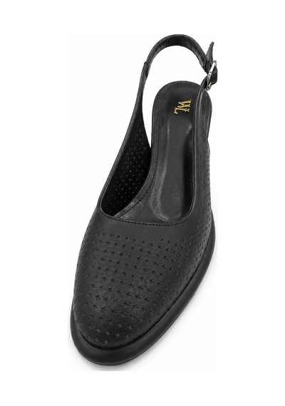 Papucumun Dünyası Kadın Slingback Kalın Topuklu Ayakkabı Siyah