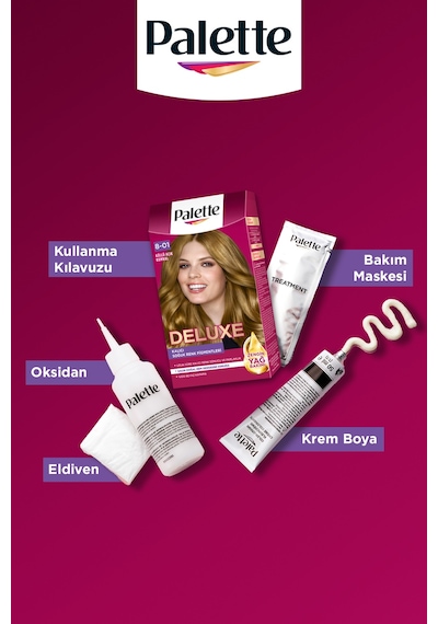 Palette Deluxe Yoğun Renkler 8 - 01 Küllü Açık Kumral Saç Boyası