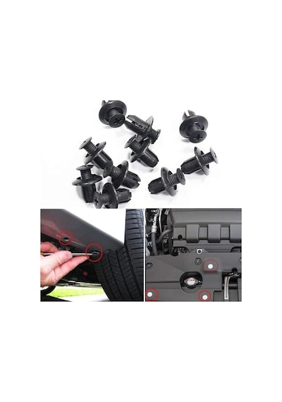 Busstier Oto Fastener Klips Seti 100 Adet 6 Boyut Tampon Kapı Döşeme Pervaz Tutucu Plastik Klips Çeşitleri Araç İç Dış Aksam Uyumlu 256