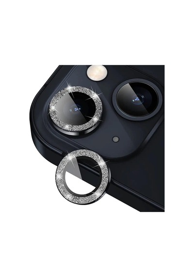 Apple Uyumlu iPhone 14 14 Plus 15 15 Plus Birebir İle Uyumlu Kamera Lens Koruyucu Cam, Simli Siyah Diğer
