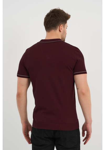 Alexander Gardi Alexandergardı Resort Yaka Triko T-shirt Bordo