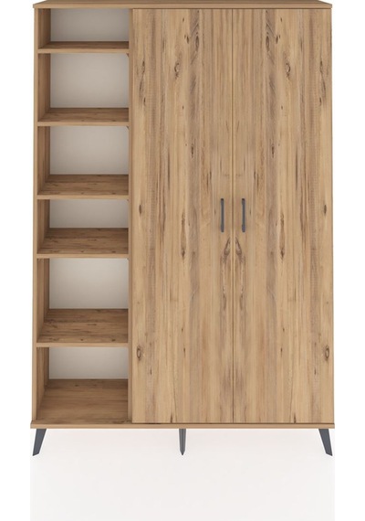 Arges Dolap 7 Raflı 2 Kapaklı Tek Askılı 132x30x195 Çam-çam/çam Çam Arges Dolap 7 Raflı 2 Kapaklı Tek Askılı 132x30x195 Çam-çam/çam Çam