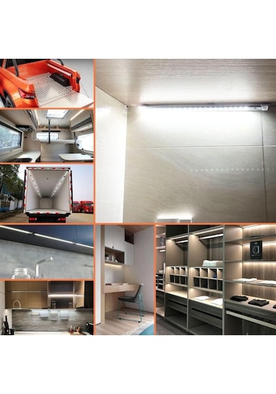2 Adet Alüminyum Kasa Yüksek Lümen Bar Led 12 Volt 50 Cm Şeffaf Kasa Beyaz Işık
