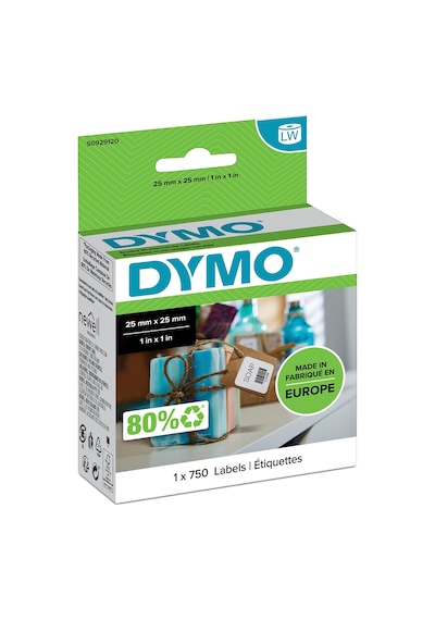 Dymo S0929120, Lw Çok Amaçlı Kare Etiket, 25x25 Mm 750 Etiket/paket 124-Pembe