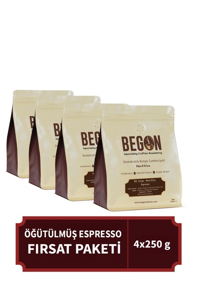 Nord Kivu Premium Espresso Öğütülmüş Kahve Fırsat Paketi 250g X 4 Adet Espresso