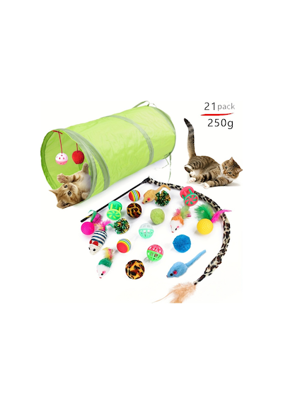 Kedi Oyuncakları Yavru Kedi Oyuncak Tüneli, 21 Parça İç Mekan İnteraktif Oyuncak Katlanabilir Kedi Tünelleri, Kedi Tüneli 57084434