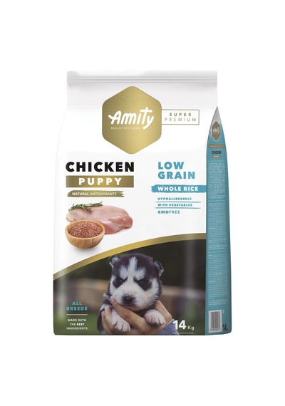Amity Super Premium Az Tahıllı Tavuklu Yavru Köpek Maması 14 KG