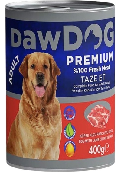 Premium Kuzu Parça Etli Soslu Yetişkin Köpek Konservesi 400g