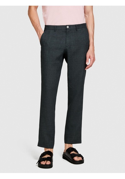 Sisley Keten Karışımlı Slim Confort Fit Pantolon Erkek Siyah Mix Pantolon - 324p434xsf04a