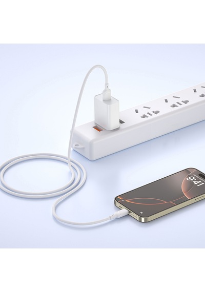 Abatech Usb-a To Lightning Hızlı Şarj Özellikli Data Ve Şarj Kablosu Beyaz