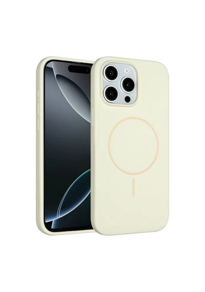 Joko Apple iPhone Uyumlu iPhone 15 Pro Max Kılıf Jully Magsafe Kapak - Bej Renkli