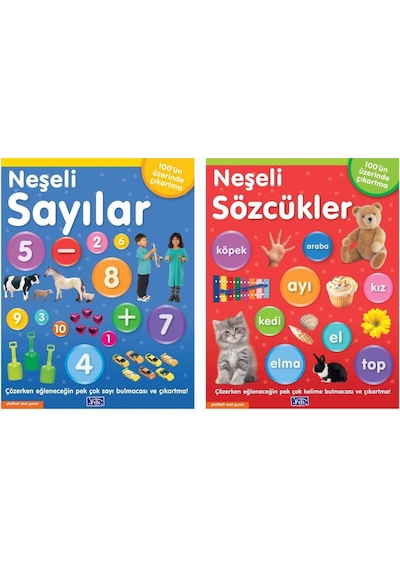 Çıkartmalı Neşeli Sözcükler + Neşeli Sayılar 2 Kitap
