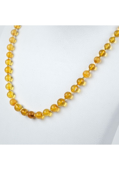 Doğal Damla Kehribar 50cm Kolye Açık Sarı