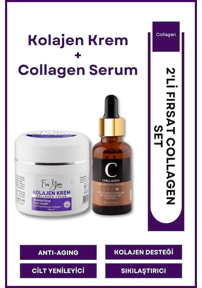 Kolajen Krem,anti-aging,kırışıklık Karşıtı,onarıcı,besleyici,canlandırıcı Bakım Kremi&collagen Serum