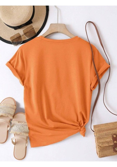 Uyguntarz Unisex Dr. Ayı Tasarım Basklı Tshirt Turuncu