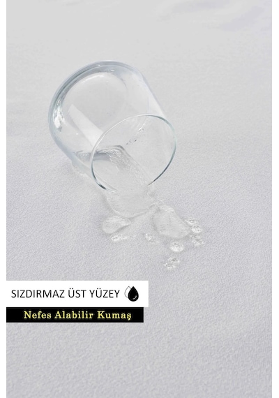 Mislina Home Micro Classic Sıvı Su Geçirmez Fitted Full Kenar Tek - Çift Kişilik Çocuk Yatak Koruyucu Alezi Beyaz